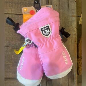 Hestra Leather heli ski jr mitt